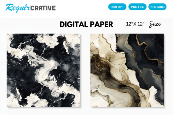 Download Ivory &amp; Black Alcohol Ink Digital Paper - Digital paper Collection