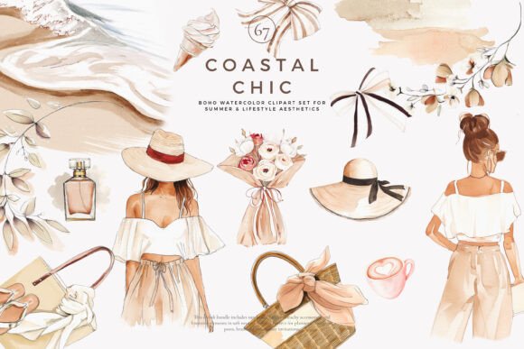 Download Boho Clipart Summer Fashion Coastal Set - Premium Resources