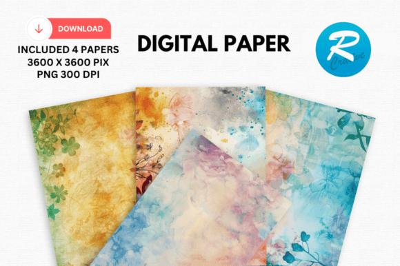 Download Watercolor Bohemian Digital Paper Patter - Digital paper Collection