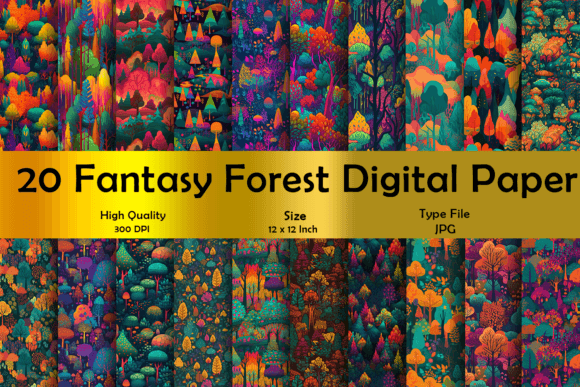 Download Forest Digital Paper. Nature Patterns - Digital paper Collection