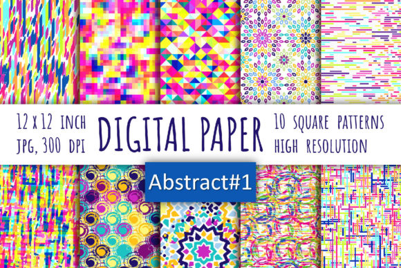 Download Abstract Digital Paper. Bohemian Style - Digital paper Collection