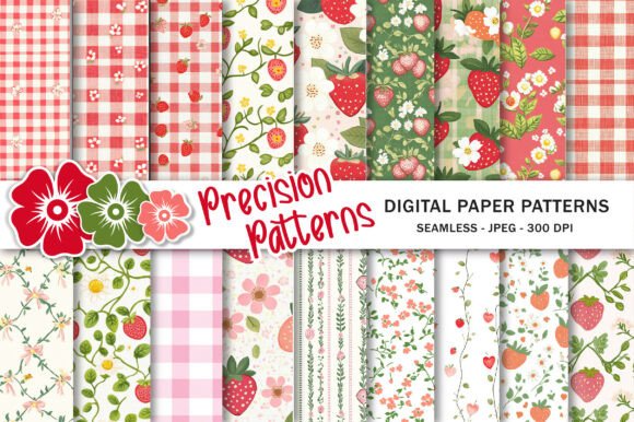 Download Strawberry Cottage Digital Paper - Digital paper Collection
